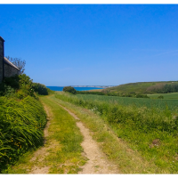 Chemin derrière la maison menant à la plage de Gwendrez